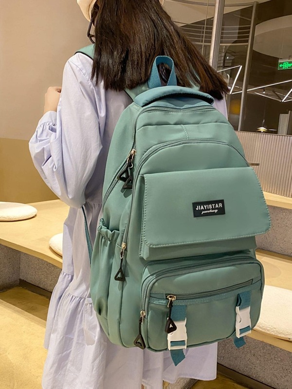 Waterproof,Portable Letter Patch Decor Functional Backpack School Bag For Graduate, Teen Girls, Freshman, Sophomore, Junior & Senior In College, University & High School, Perfect For Outdoors ,Travel & Back To School, School Supplies,School Backpack,Backpack For School,School Bookbag,Large Capacity, Suitable For Teen Girls Women College Students, Perfect For Back To School,College,Middle School, High School,Outdoors, Travel, Outings