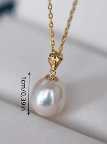 1 chiếc dây chuyền mặt ngọc trai tự nhiên hình giọt nước mạ vàng S925 cao cấp, kích thước 7-9mm, thích hợp cho đám cưới, phù dâu, tiệc tùng, đeo hàng ngày, thiết kế thời trang và quyến rũ. - mặt dây chuyền - Xem 5