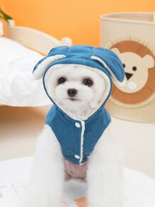 Pet Clothes With Ears - Blue - View 3
