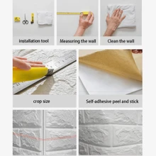 2入組自黏式3D立體聲牆紙,防水&防潮剝和棒牆貼適用於臥室背景