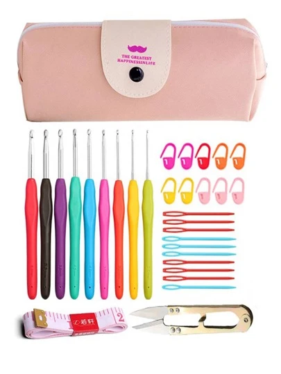 32pcs/set Crochet Hooks Tool Set With Storage Bag, Best For Beginners, Knitting Yarn Craft