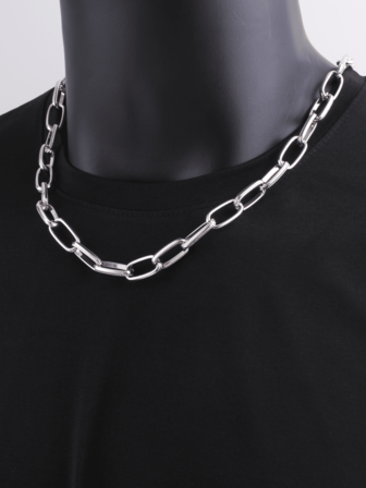 1條金屬男士項鏈,時尚頸鏈頸圈鏈,適用於男女