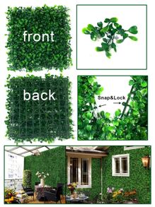 2/10/20 piezas, Paneles de boj artificial de plástico, Tablero de hojas artificiales de plástico verde para decoración de pared, Adecuado para decoración, pared, fiesta, exterior, decoración interior sencilla DIY (10in*10in), Día de San Valentín, Regalo, Cumpleaños, Graduación, Plantas falsas
