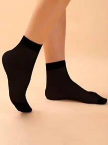 10 đôi Vớ phi hành đoàn tối giản thoáng khí cho nữ cho cuộc sống hàng ngày - màu đen - Xem 4