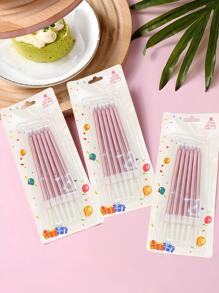 6 Peças Velas De Cera Douradas Banhadas Em Ouro Rosa Longas, Decoração De Bolo De Festa De Aniversário Infantil - Rosa ouro - Visão 5