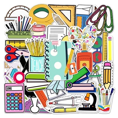 50入組卡通文具圖案行李裝飾貼紙