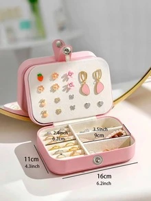 1pc Solid Color Jewelry Box - Pink - View 5