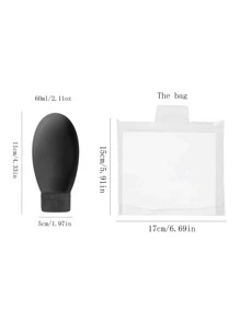 Travel Refillable Bottle Set Spray Lotion Shampoo Shower Gel Tube Bottling Cosmetic Empty Liquid Container Portable Tool Refill - Black - View 4