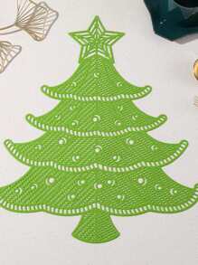 綠色北歐聖誕樹西餐墊防燙隔熱墊美式輕奢餐桌墊1個 - 綠色 - 查看 2