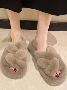 Zapatillas De Casa Cómodas Y Suaves Para Mujer - Caqui - Ver 1