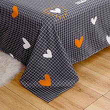 1pc Cartoon Stripe Printed Bed Sheet + 1pair Pillowcase