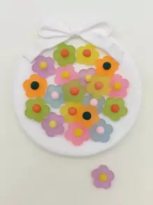 20pcs/bag Sweet & Cute Flower Shaped Mixed Color Diy Jewelry Making Accessories For Handmade Earrings - Multicolor - View 1