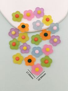 20pcs/bag Sweet & Cute Flower Shaped Mixed Color Diy Jewelry Making Accessories For Handmade Earrings - Multicolor - View 5