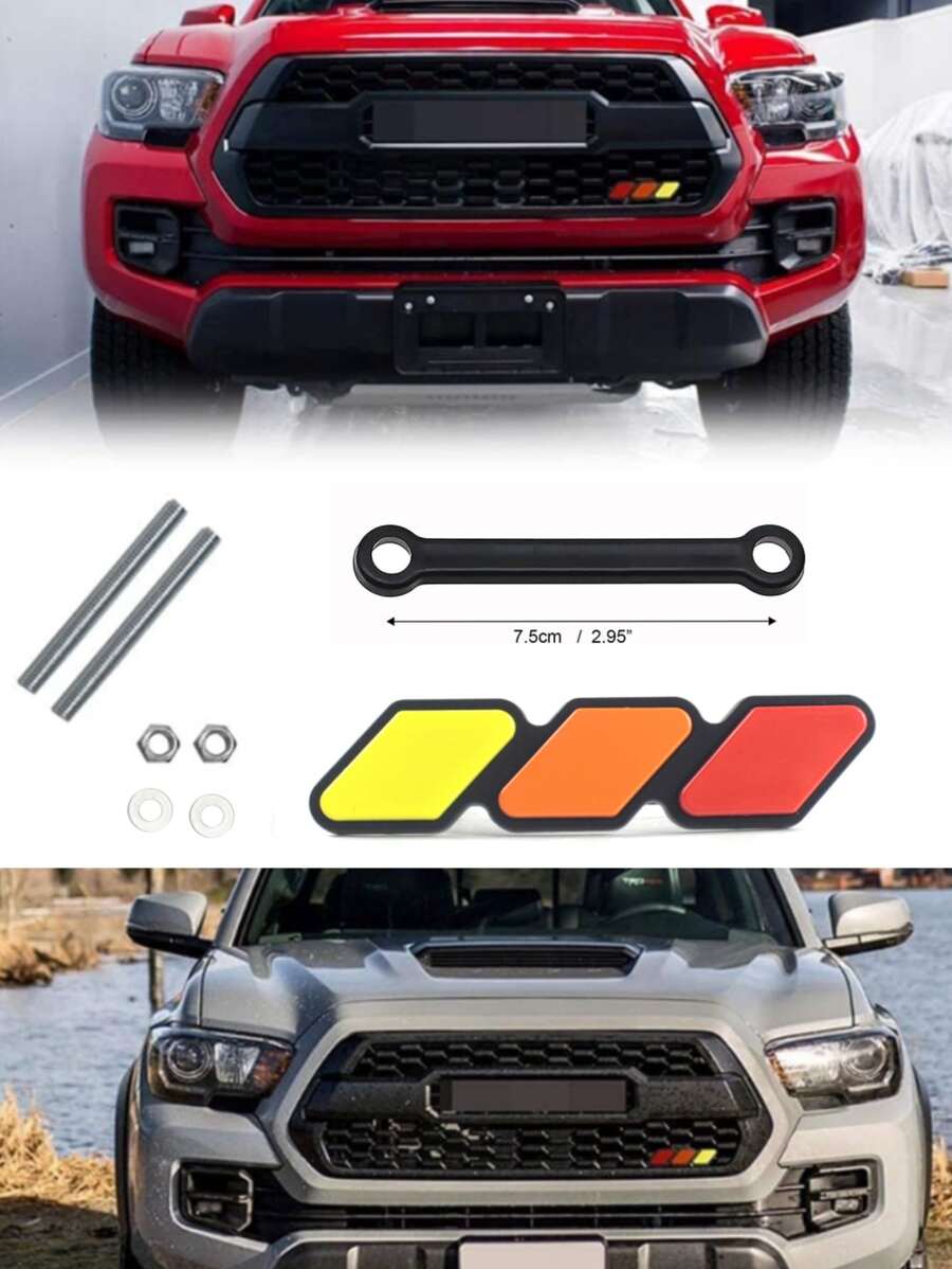 1入組復古三色條紋貼花貼紙兼容豐田RAV4,格柵,擋泥板,套,半身裙,保險槓,鏡子,裝飾用品 - 紅色 - 查看 1