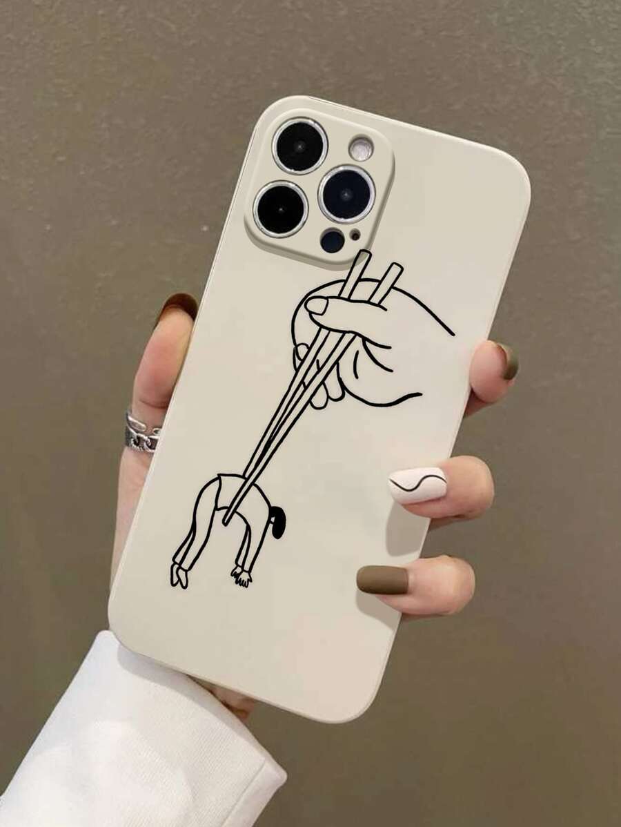 Hand Print Phone Case - Black - View 1