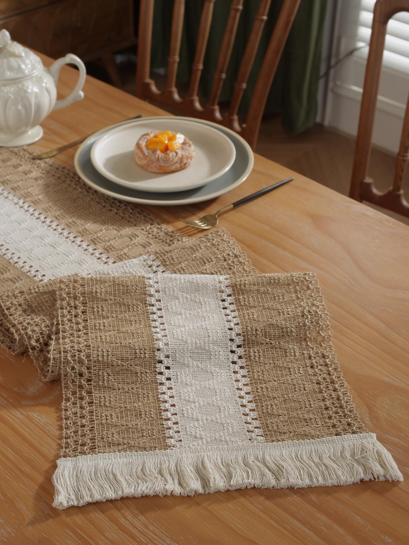 1pc American Style Natural Stitched Coarse Linen Table Flag