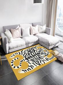 1pc Cartoon Tiger Shaped Rug - Multicolor - View 2