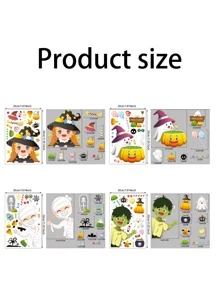 4pcs/set Cartoon Halloween Static Cling Decals - Multicolor - View 5