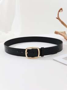 1pc Simple & Fashionable All-match Women's Belt - Black - View 2