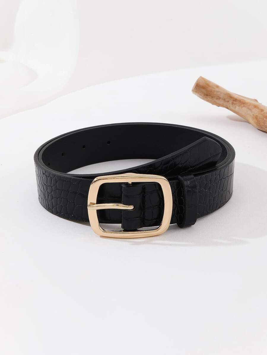 1pc Simple & Fashionable All-match Women's Belt - Black - View 1