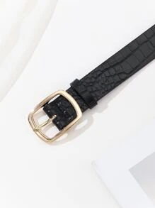 1pc Simple & Fashionable All-match Women's Belt - Black - View 3