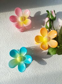 3件套多色花夹，开学季树脂材质五瓣花形发夹，日常发饰，旅行度假发饰，发夹发夹，四季、情人节情侣礼物发饰