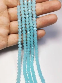 1串蓝色陶瓷玻璃珠/节日珠/奥地利水晶风格玻璃珠/圆形玻璃珠/刻面玻璃珠/玻璃隔珠，适用于耳环/手链/脚链/项链等首饰制作/圣诞树装饰/节日装饰/婚礼装饰/窗户装饰 - 薄荷藍 - 查看 9