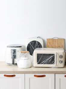 5 件装家用一次性 PE 防尘罩，半透明微波炉和电饭煲防尘罩，适用于学校、办公室、家庭、旅行、包、收纳、储物 - 無色 - 查看 4