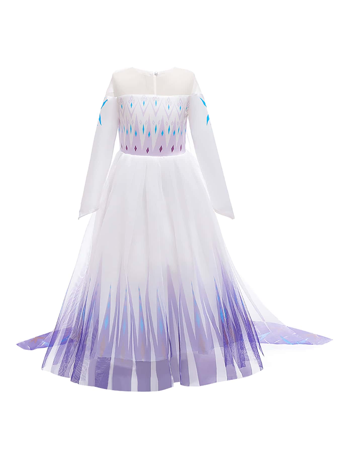 Tween Girl Tulle Panel With Cape Elegant Fancy Party Dress, Suitable For Parties, School Events And Performances - Purple - View 1