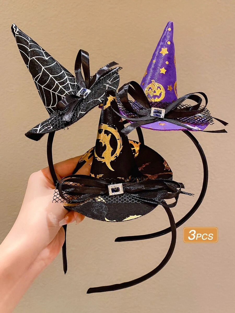 3入組女士有趣萬聖節帽子髮箍 - 彩色 - 查看 1