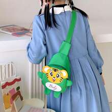 Bolsas De Hombro Para Niños Pequeños De Dibujos Animados De 3 A 12 Años De Edad, Mochila De Viaje Al Aire Libre Para Bebé, Bolsas Para Niños, Bolsa Cruzada Unisex Para El Pecho De Tamaño Mini - Verde - Ver 6
