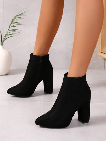 Women's Pointed Toe Fashionable & Comfortable High Heel Boots, Fashionable Velvety Anti-Slip Boots, Ladies' Shoes Dress Corset