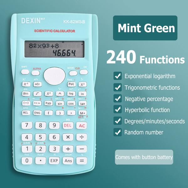 1pc Green Scientific Calculator With Multifunctions, Suitable For