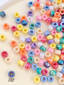 100入彩色時尚彩虹色馬眼珠,無固定顏色,孔洞較大 - 彩色 - 查看 2