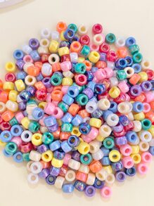 100入彩色時尚彩虹色馬眼珠,無固定顏色,孔洞較大 - 彩色 - 查看 3
