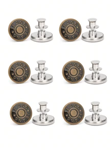 6 cái/bộ Dây thắt lưng Máy mở rộng , Tức thì Nút Thay thế Với Kim loại Nút Dây buộc - Nhiều màu - Xem 1