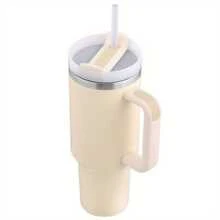 1 cốc thép không gỉ 40oz hai lớp có nắp và quai, bình đựng nước chịu lực, cốc đựng nước, đồ uống mùa hè, đồ dùng nhà bếp, đồ dùng nhà bếp gia đình - Màu be - Xem 9