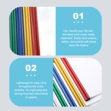 10 cái A4 Kích thước Trong suốt Xanh Thư mục tập tin , Thiết kế đơn giản Đa dụng Văn phòng phẩm Kẹp Đối với Sinh viên & Văn phòng Sử dụng - Màu xanh lam - Xem 3