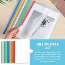 10 cái A4 Kích thước Trong suốt Xanh Thư mục tập tin , Thiết kế đơn giản Đa dụng Văn phòng phẩm Kẹp Đối với Sinh viên & Văn phòng Sử dụng - Màu xanh lam - Xem 5