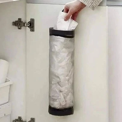 1入掛式垃圾袋&衛生紙收納袋,灰色