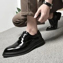 Zapatos De Vestir De Negocios Para Hombres, Zapatos Formales De Cordones Brogue Labrados - Negro - Ver 9