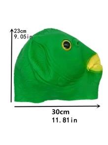 1 pieza Mascarilla verde de pez cabeza , animal en forma de pescado - Verde - Ver 5