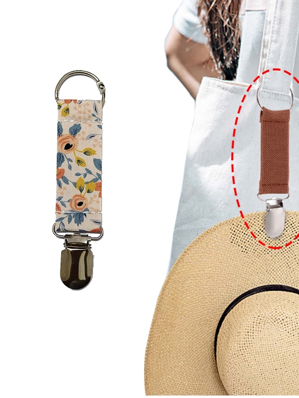 1pc Elastic Hat Hanging Clip On Backpack Luggage Link Straps For Gloves Hats Holder Travel Bag Buckle Clip Caps Holder Alloy Hooks Knitting Travel Hat Clip Clip-On Sun Wide Brim Hats Holder For Hanging Sunglasses Car Keys For Business Trip Holiday Summer Vacation Bag For School School Accessories School Stuff