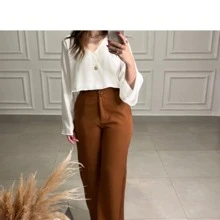 Women Tops - 米色 - 查看 2