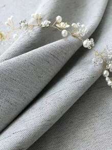 1pc Fashionable Simple Meteor Pattern Linen Blackout Curtain For Living Room And Bedroom - Grey - View 2