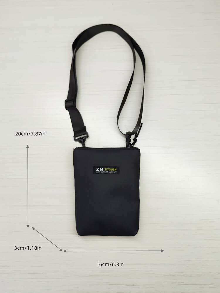 Borsa A Tracolla Uomo In Nylon Impermeabile - Leggera Con Portamonete - Per Sport E Outdoor - Grigia