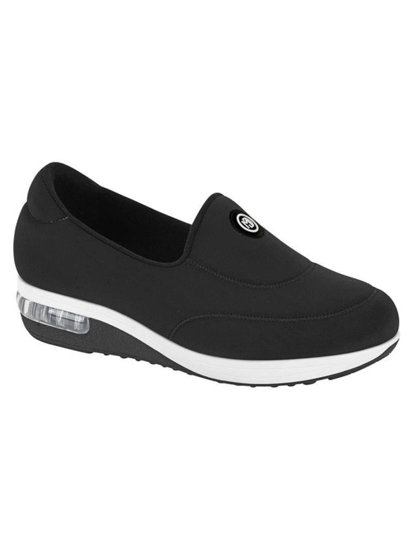 Tênis Feminino Neoprene Slip on  Modare Ultraconforto Original Gel Tech Ortopédico Amortecimento Duplo - Preto