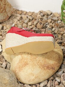 女士編織高跟鞋,楔形高跟鞋,防水平台,厚實經典鞋底,編織系帶鞋