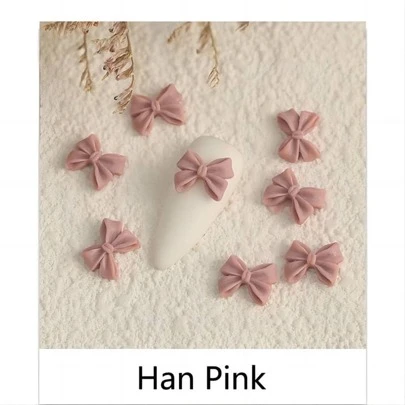 10 件/包哑光纹理蝴蝶结装饰美甲，优雅 3D 仙女风格美甲配件 DIY 美甲饰品美甲宝石美甲用品指甲