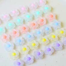20 Stück 12mm matte Blumen Acrylperlen Mischfarben Abstandsperlen zum Armband, Ohrring und Basteln herstellen